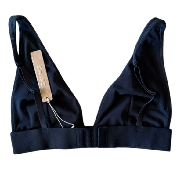 SKIMS Cotton Rib Plunge Bralette – Soot (Black) | Size S | NWT - Picture 2 of 3